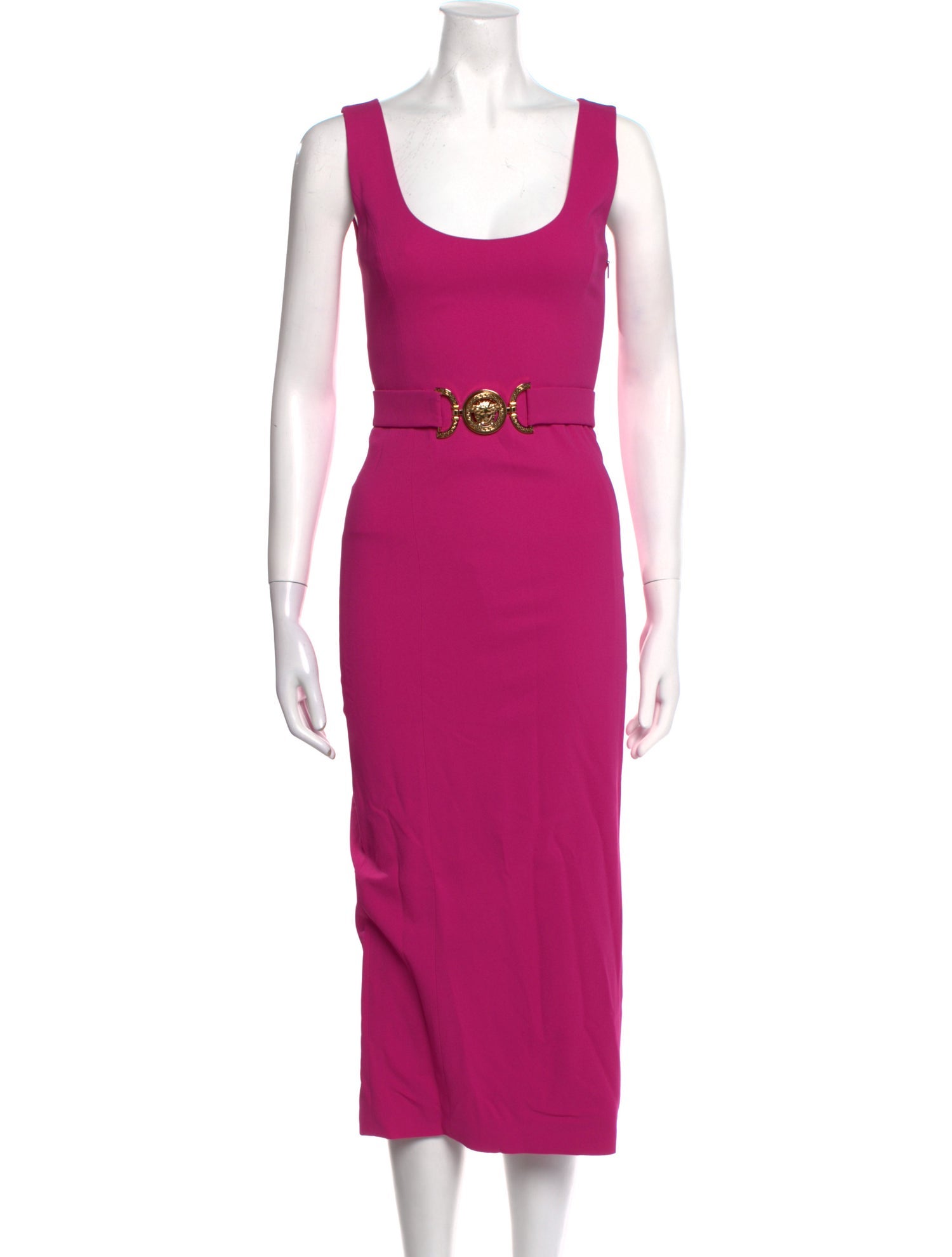 Versace Scoop Neck Midi Length Dress